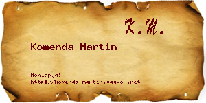 Komenda Martin névjegykártya